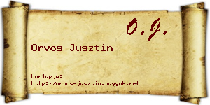 Orvos Jusztin névjegykártya